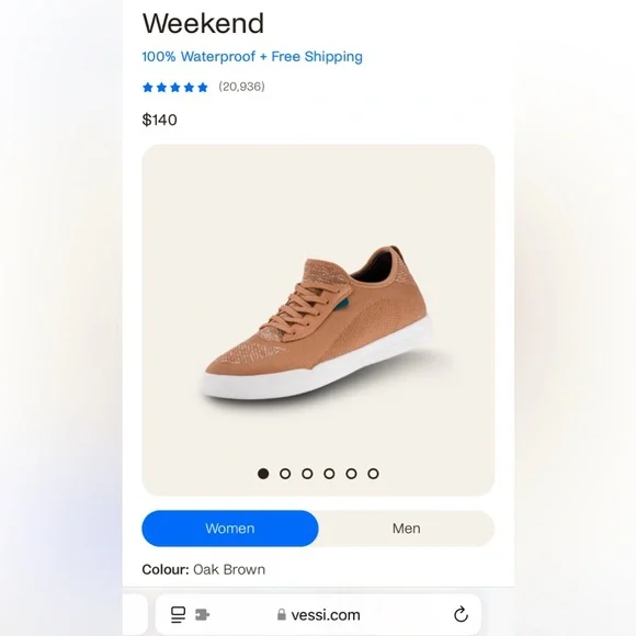 ‼️final no offers ‼️NEW Vessi Weekend sneakers oak brown sz 6 - Picture 8 of 13